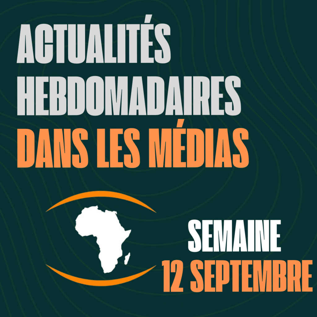 Actualités de la semaine du 12 Septembre