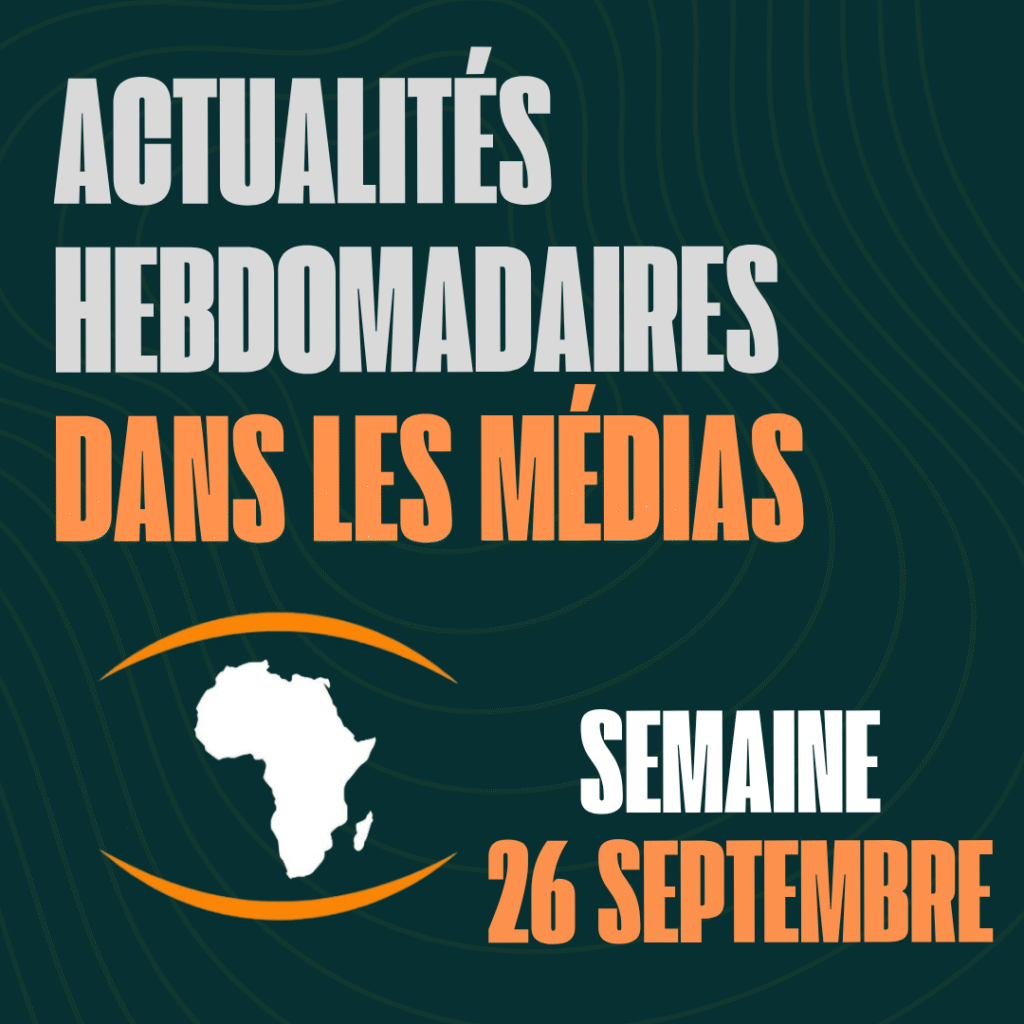 Actualités de la semaine du 26 Septembre