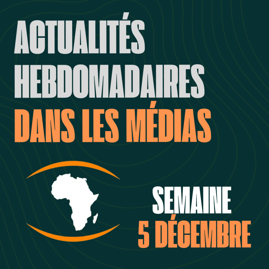 Actualités de la semaine du 5 Decembre